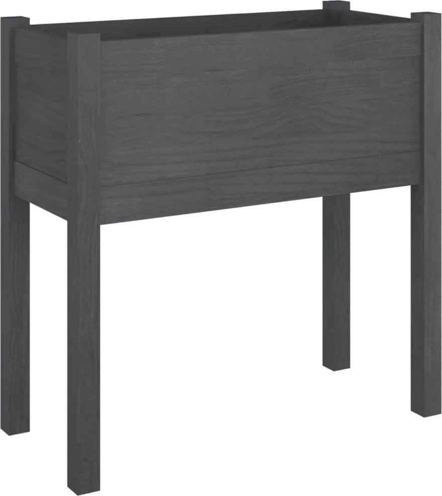 vidaXL Jardinieră de grădină, gri, 70x31x70 cm, lemn masiv de pin