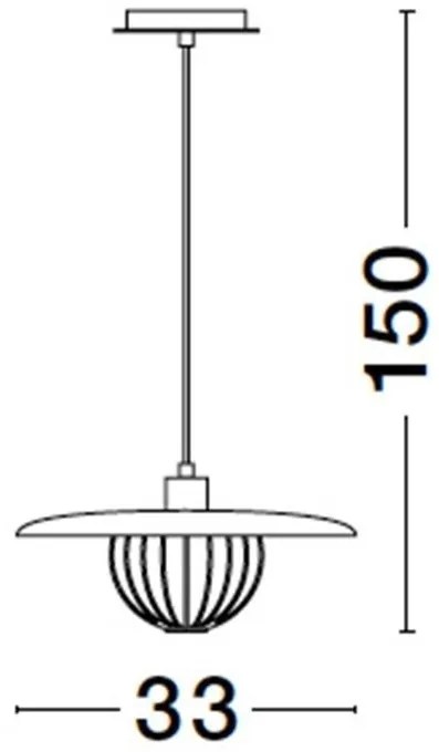 Lustra /Pendul metalic design modern FOX negru/auriu