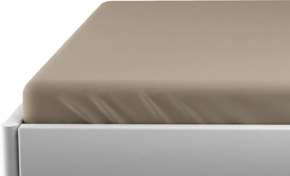 Cearceaf jersey pentru patut copii maro deschis 70 x 140 cm