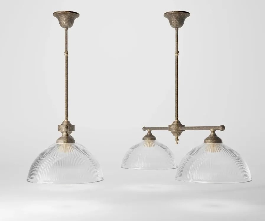 Candelabru stil neoclasic din alama si sticla Elide