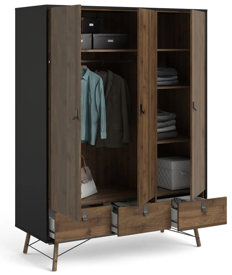 Șifonier Tvilum Ry, maro închis-negru