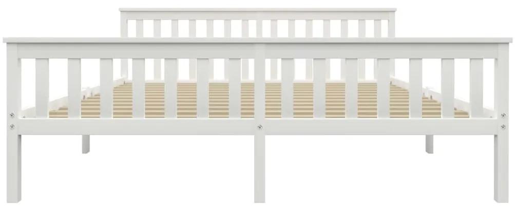 Cadru de pat din lemn masiv de pin, alb, 180 x 200 cm Alb, 180 x 200 cm