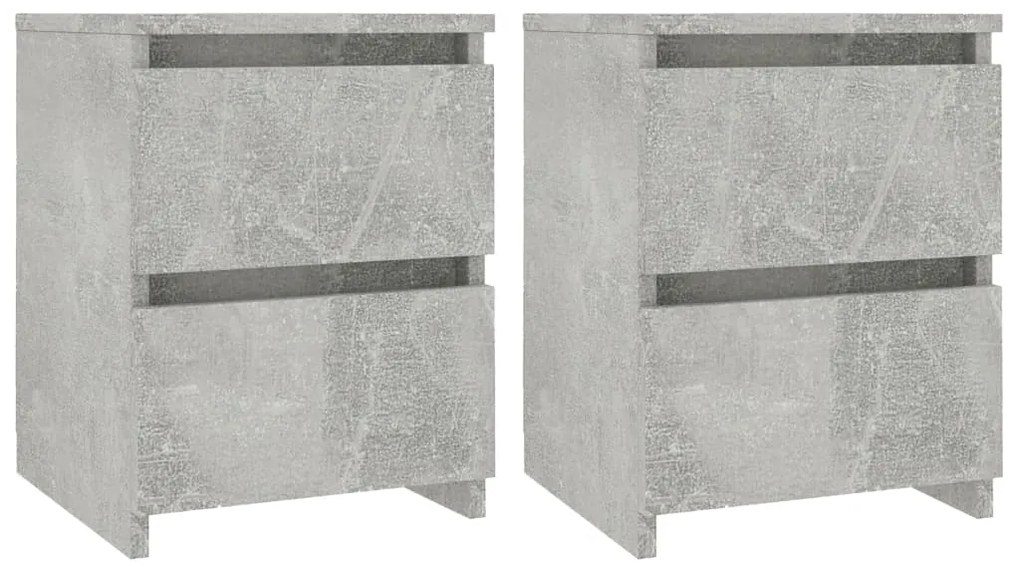 Noptiere, 2 buc., gri beton, 30 x 30 x 40 cm, PAL 2, Gri beton