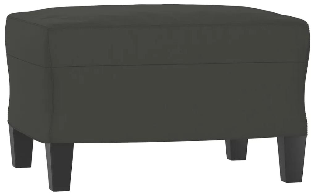 Canapea cu 3 locuri si taburet, negru, 180 cm, microfibra