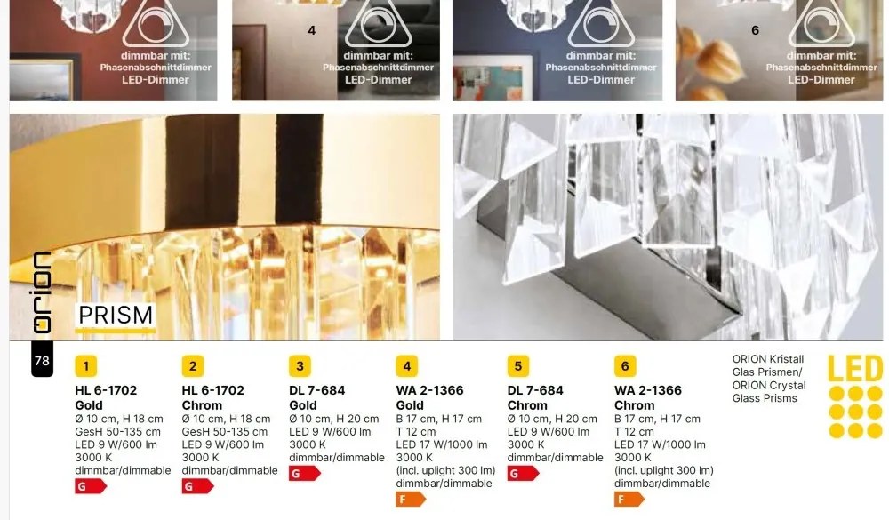 Plafoniera cu cristal K9 design elegant PRISM aurie