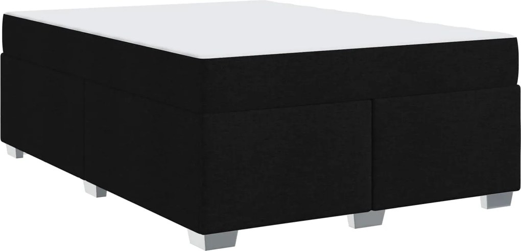 vidaXL Cadru de pat cu saltea Negru 160 x 200 cm țesătură