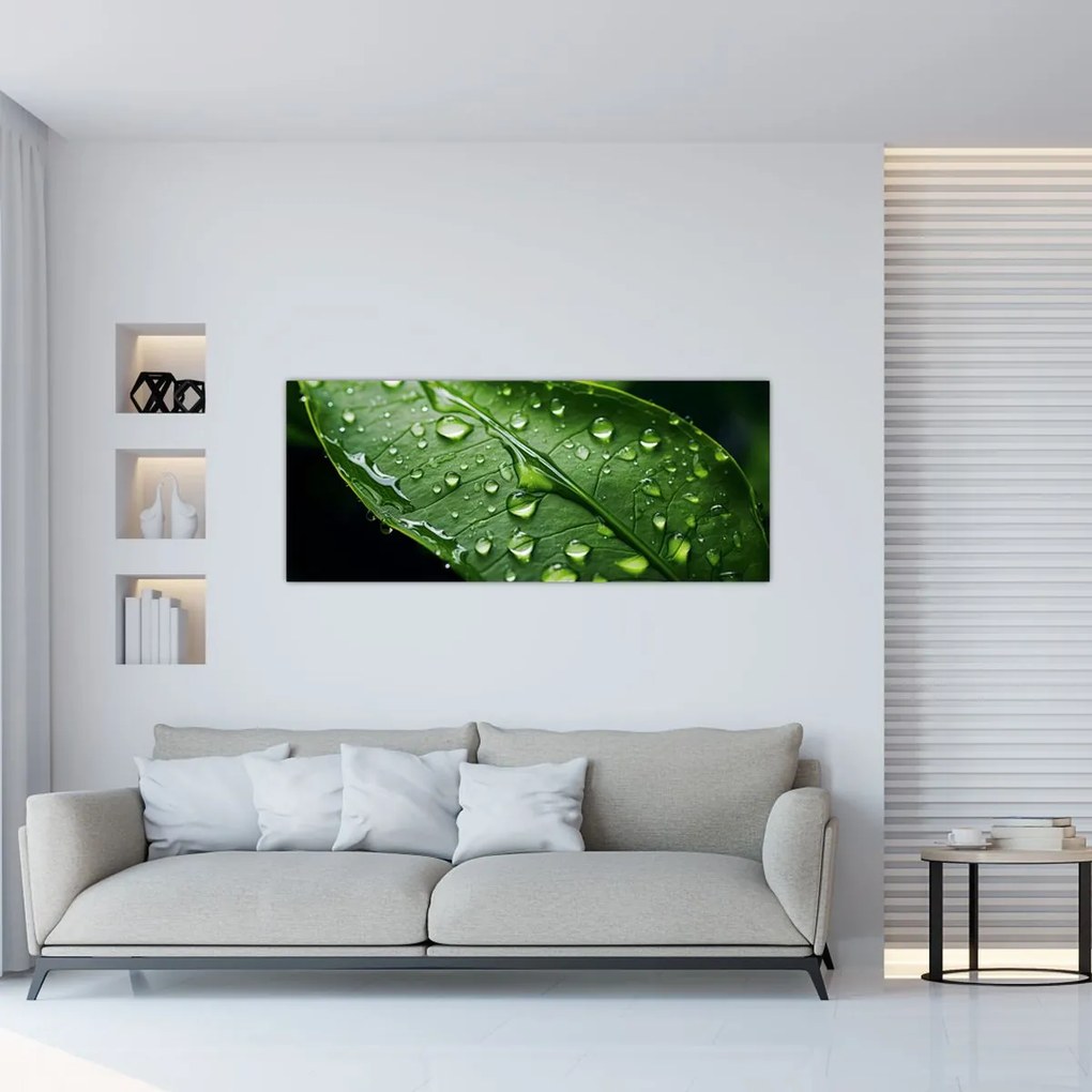 Tablou - Frunză după ploaie (120x50 cm)
