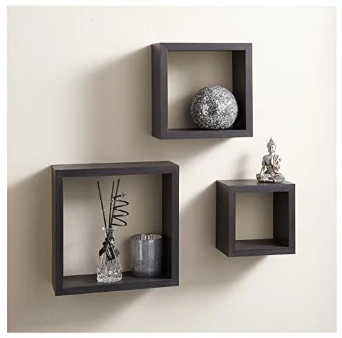 Set 3 cuburi perete MDF Wenge