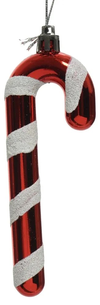 Glob Candy stick, Decoris, 1.5x4x12 cm, plastic, rosu/alb