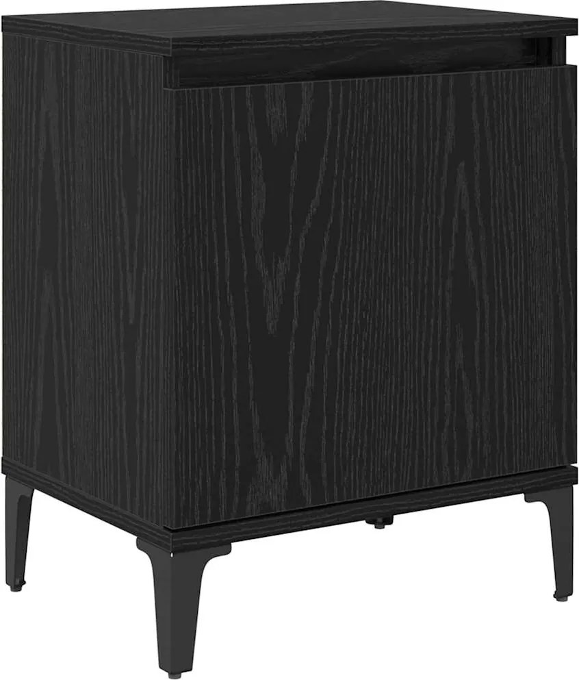 vidaXL Dulap de noapte Stejar Negru 40 x 30 x 50 cm Lemn compozit