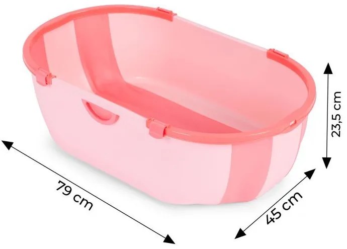 Cada de baie pliabilă din silicon pentru copii - roz
