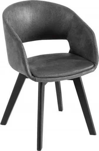 Set 2 scaune design scandinav Nordic Star microfibra gri antic