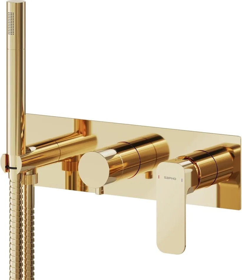 Baterie aurie pentru duș încastrată (2 ieșiri) Spy – Sapho