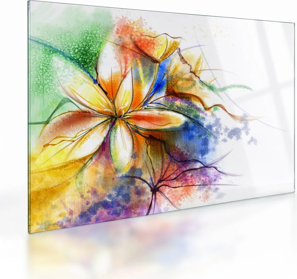 Tablou pe sticlă - Floare (70x50 cm)