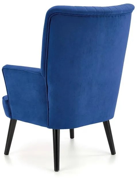 Fotoliu tapitat Delgado velvet bleumarin – H100 cm
