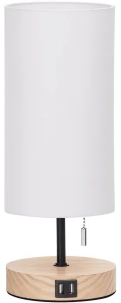 Lampă de masă cu USB Aigostar 1xE27/40W/230V bej