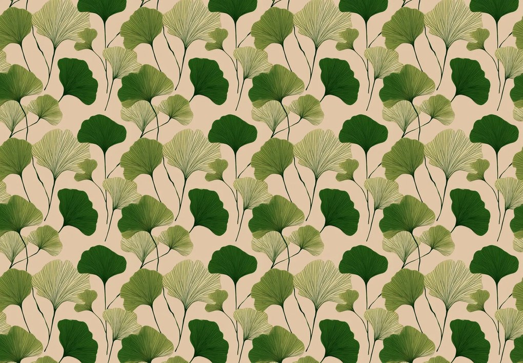 Fototapet - Frunze verzi de ginkgo (147x102 cm)