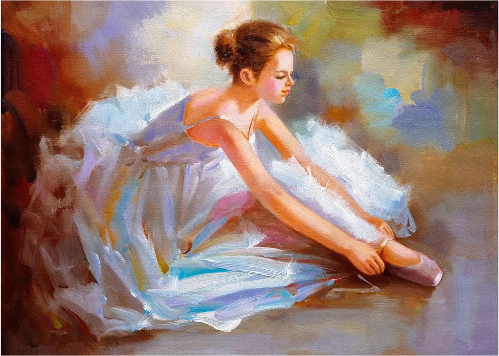 Tablou pe sticlă - Balerina (70x50 cm)