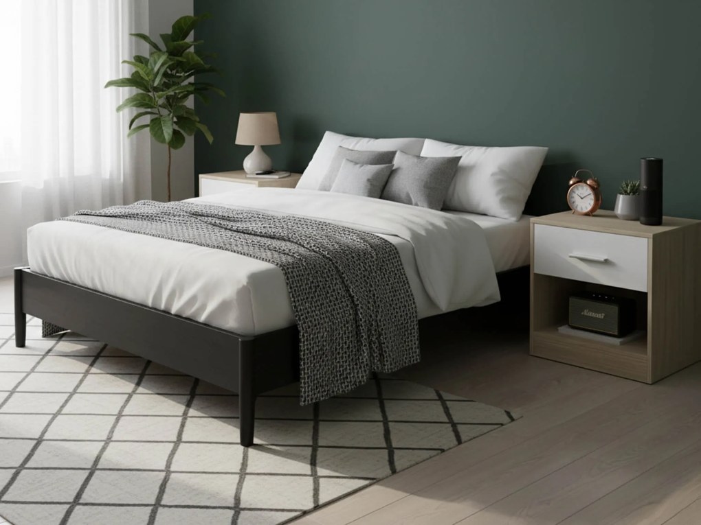 Noptiere NOVERA set 2 buc 39x28 cm, bej/alb.