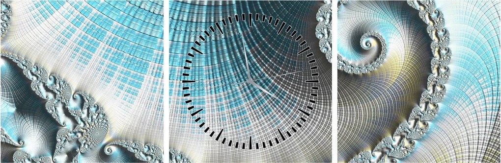 Tablou - Spirale texturate (cu ceas) (90x30 cm)