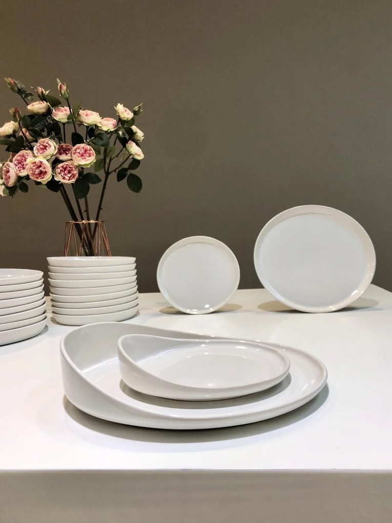 Farfurie Desert Casablanca Alb 20 cm (glazura din minerale)