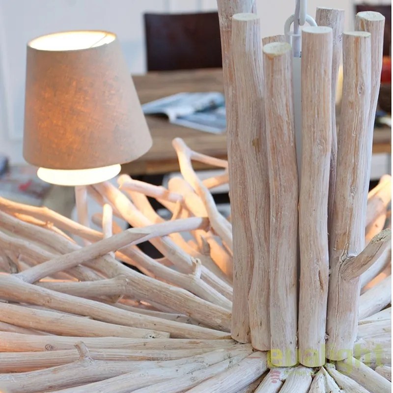 Candelabru natural si modern din ramuri cu 5 brate, Euphoria A-35954 VC