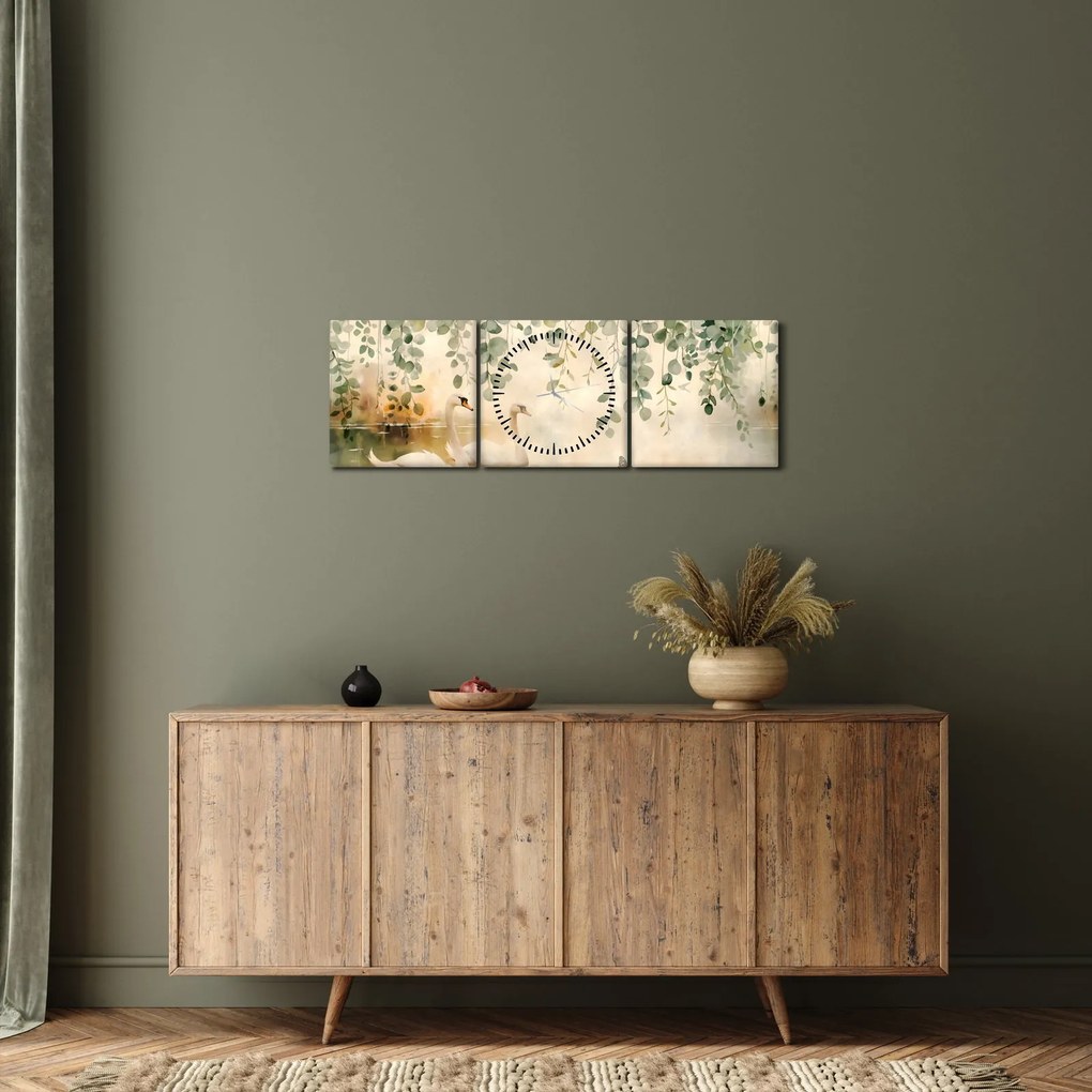 Tablou - Lac, acvariu (cu ceas) (90x30 cm)