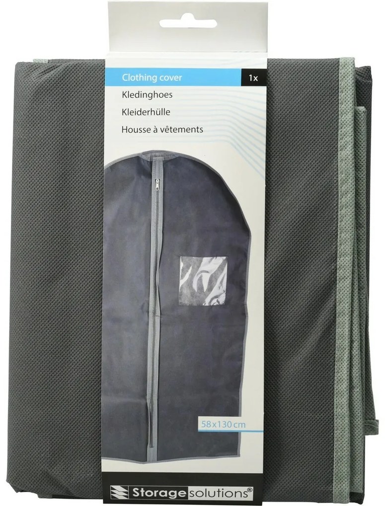 Husă pentru haine Storage Solutions 58 x 130cm, gri închis