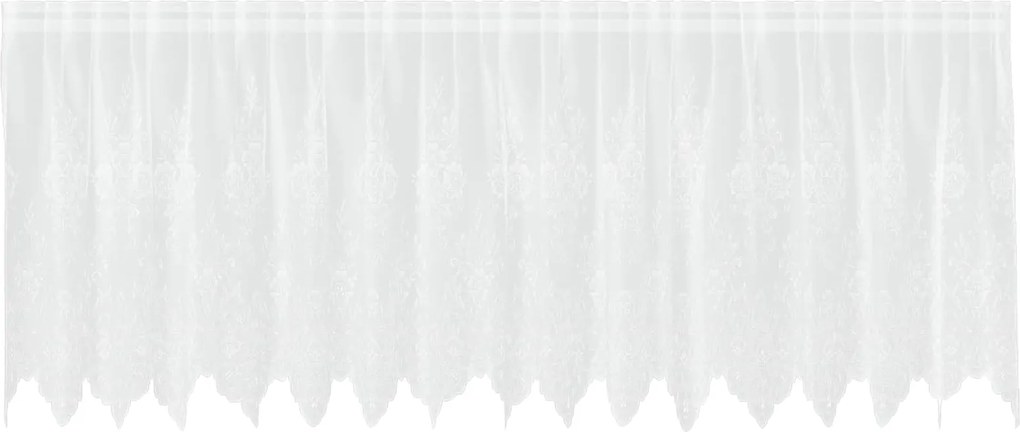 vidaXL Cortină din Dantelă cu perdele Floral Alb 80 x 400 cm Poliester