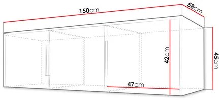 Suprastructură dulap Lenona Lux D3 (Stejar wotan + Negru) . 1104482
