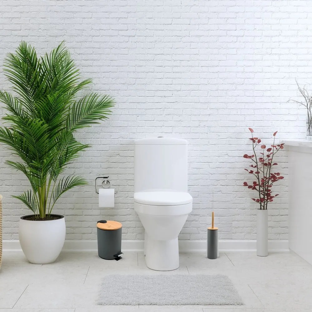 Coș de gunoi gri închis cu pedală din oțel 5 l Adonis – Spirella