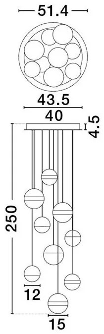 Lustra cu 9 Pendule LED stil modern ALAZ