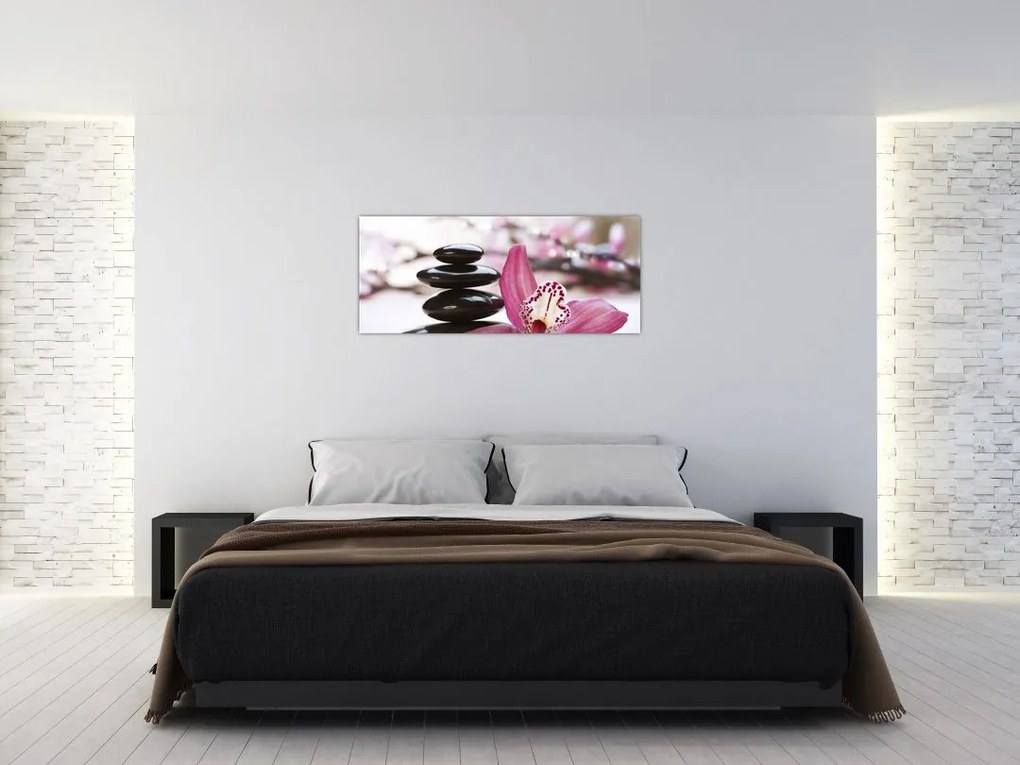 Tablou cupietre pentru masaj și orhidee (120x50 cm)