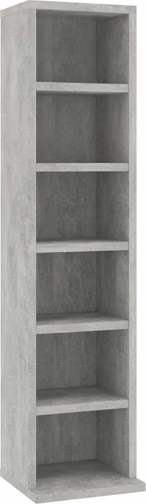 vidaXL Dulap CD-uri, gri beton, 21x20x88 cm, lemn compozit