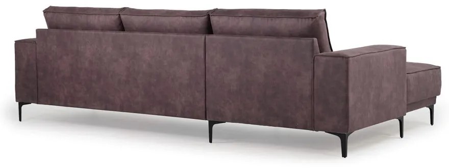 Colțar maro închis cu tapițerie din imitație de piele (colț pe partea stângă ) Copenhagen – Scandic