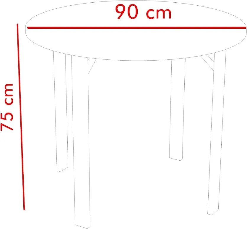 Masa bucatarie Onita rotund culoare alb-negru,R90 X 75 cm