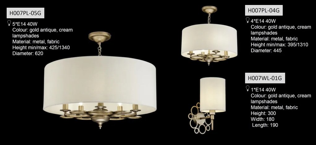 Lustra stil clasic 62cm Anna MYH007PL-05G