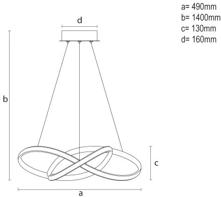 Lustră LED reglabilă pe cablu LED/65W/230V 3000-6500K + telecomandă