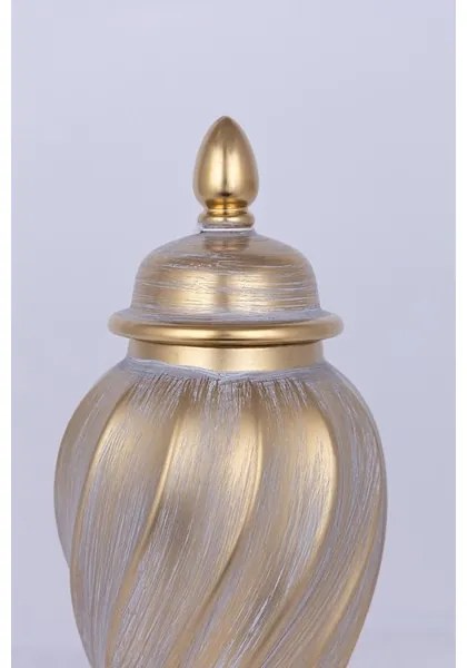 Vază ceramică 41x20 cm auriu/gri
