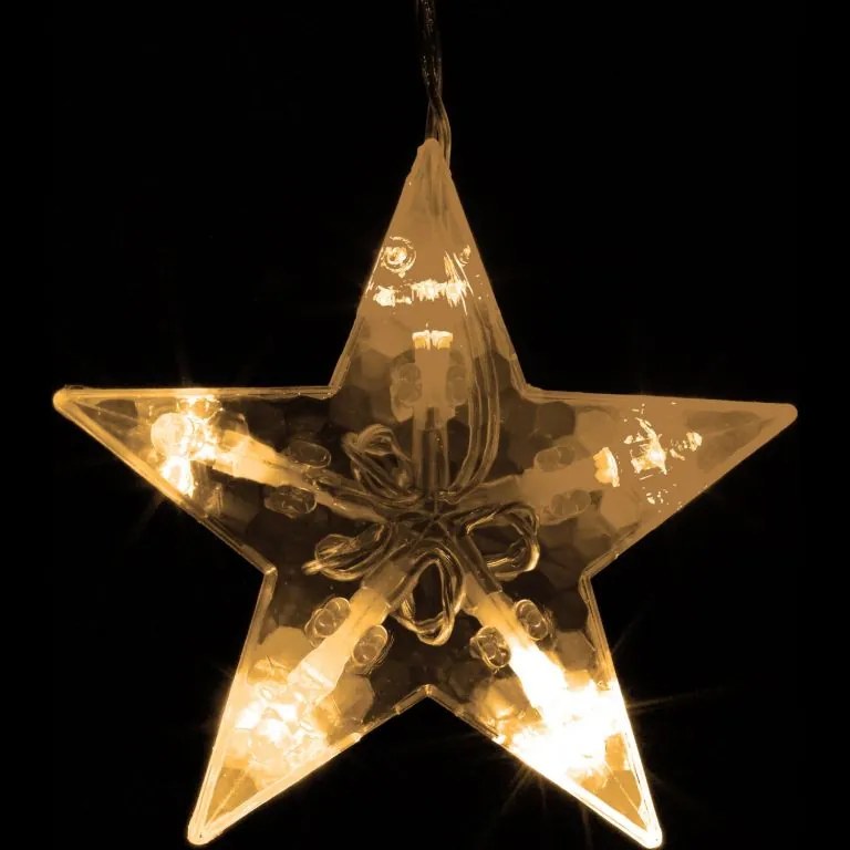 Decorațiune de Crăciun-stele strălucitoare,150 LED,alb cald