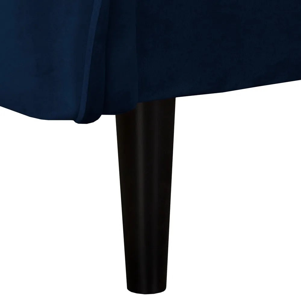 Fotoliu albastru închis cu tapițerie din catifea Juli – Ropez