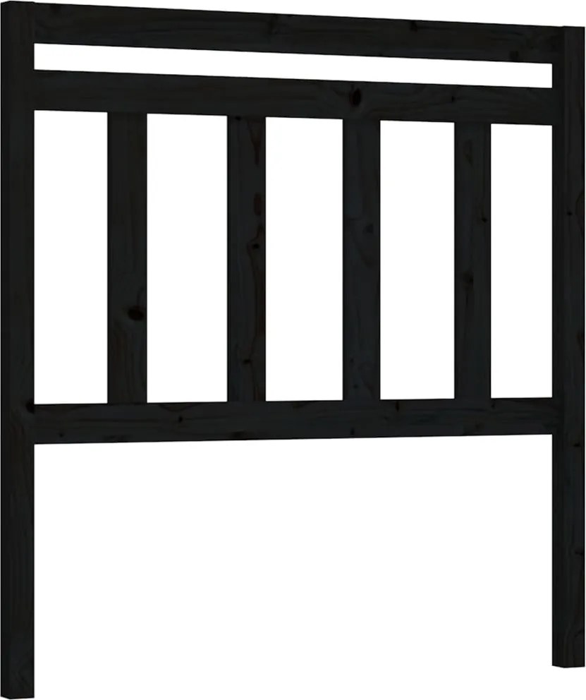 vidaXL Tăblie de pat, negru, 106x4x100 cm, lemn masiv de pin