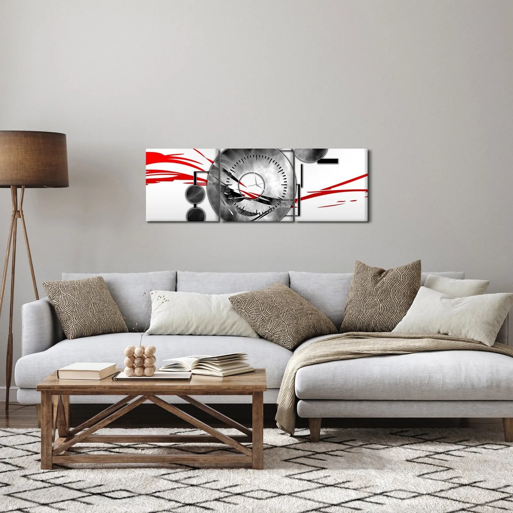 Tablou abstract (cu ceas) (90x30 cm)