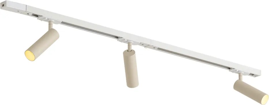Sistem de șină modern cu 3 spoturi alb cu bej monofazat GU10 35mm - Iconic Jeana Luxe