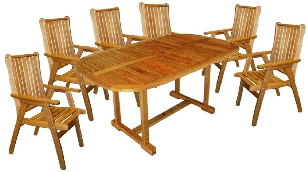 Rounded Set Masa cu 4 scaune lemn masiv