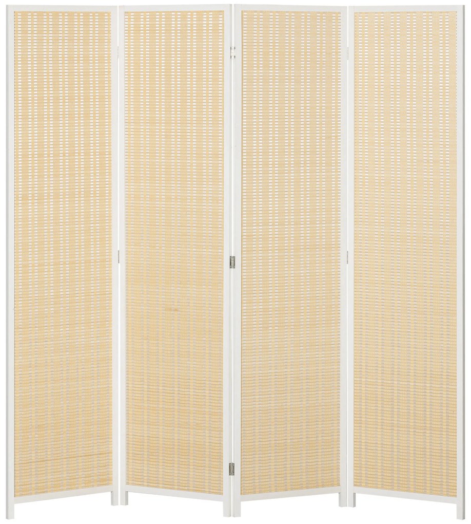 HOMCOM Paravent din lemn separator de cameră cloison de separare pliabil 4 panouri 180 x 180 cm lemn natural | Aosom Romania