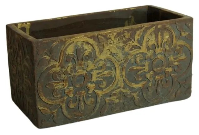 Ghiveci dreptunghiular din ciment, Floralia, gri, 22x11 cm