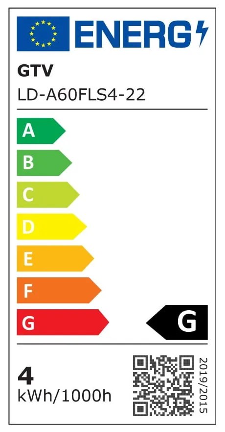 Bec cu filament E27, cu lumină albă caldă cu intensitate reglabilă 4 W – GTV