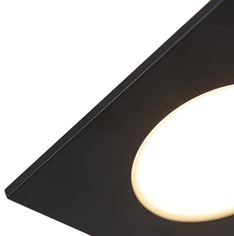 Set de 6 spoturi îngropate negre inclusiv LED cu dimmer în 3 trepte IP65 - Simply