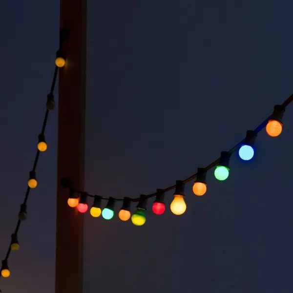 LED Lanț exterior STRING RGB 10m 20xLED/0,5W/230V IP44